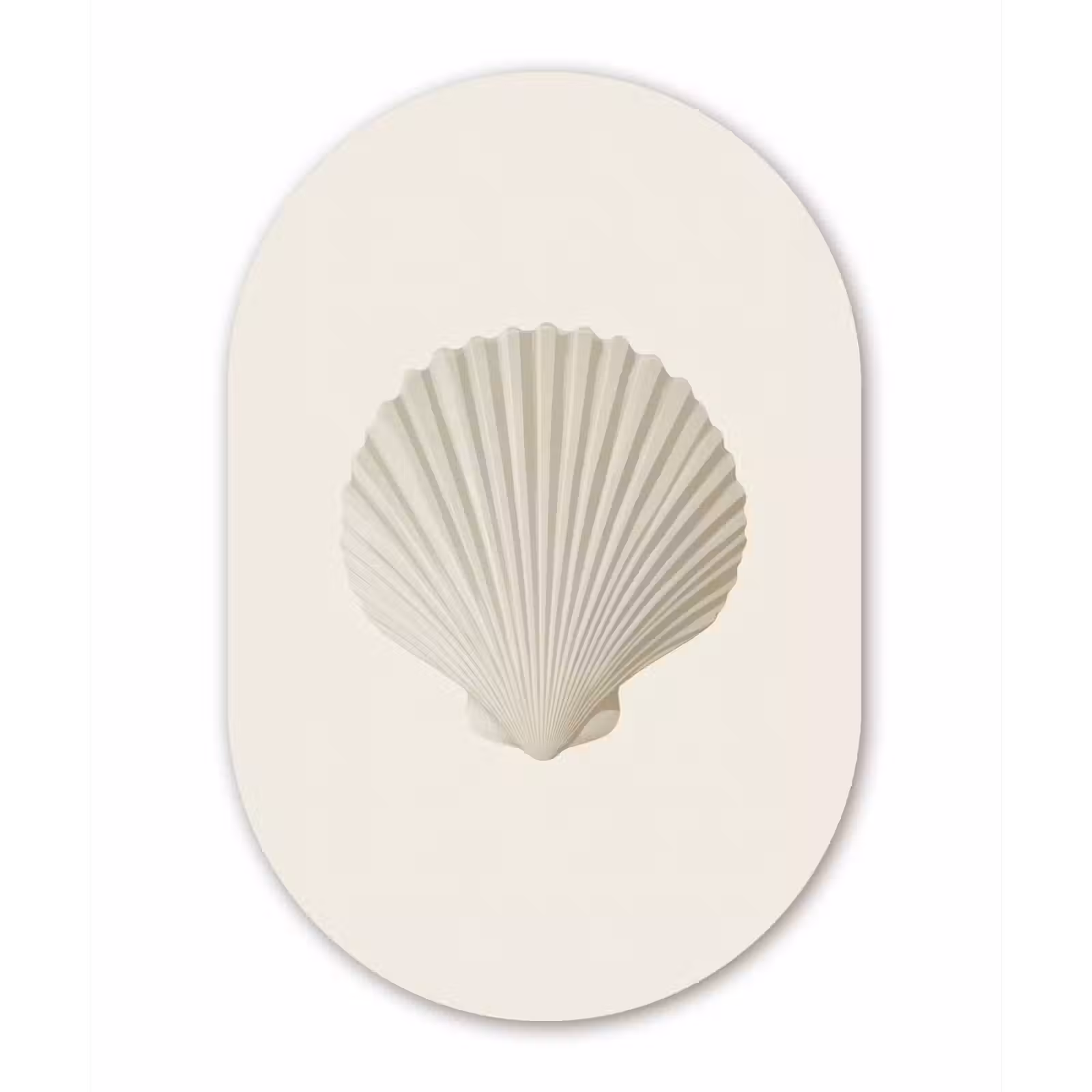 Muurovaal - Glas - Schelp - Minimalistisch - Wit — 1