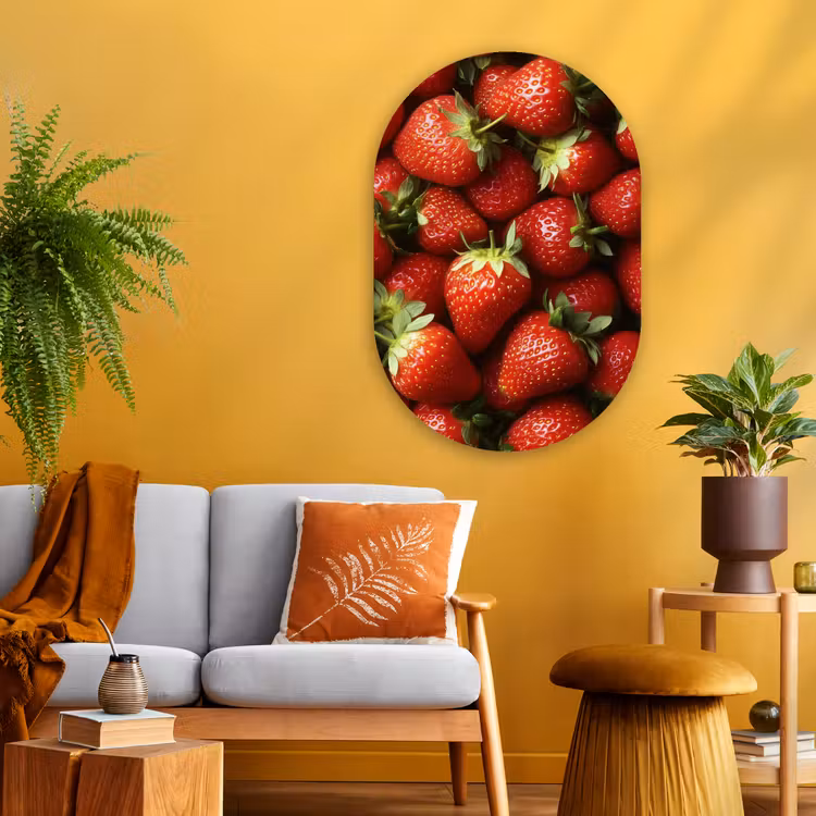 Muurovaal - Glas - Aardbei - Fruit - Rood — 3