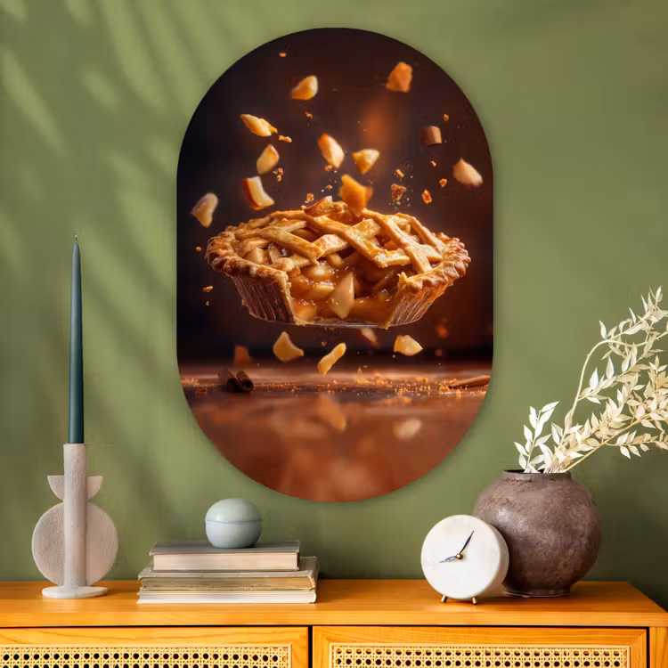 Muurovaal - Glas - Appel - Taart - Warm - Eten — 2