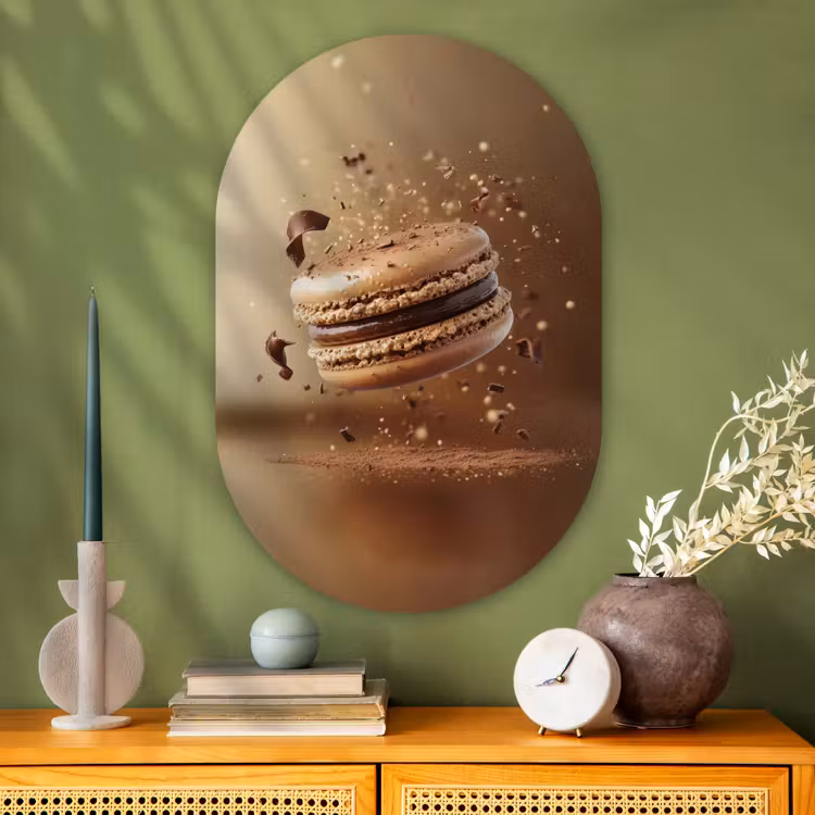 Muurovaal - Glas - Chocolade - Macarons - Eten - Snoep — 2