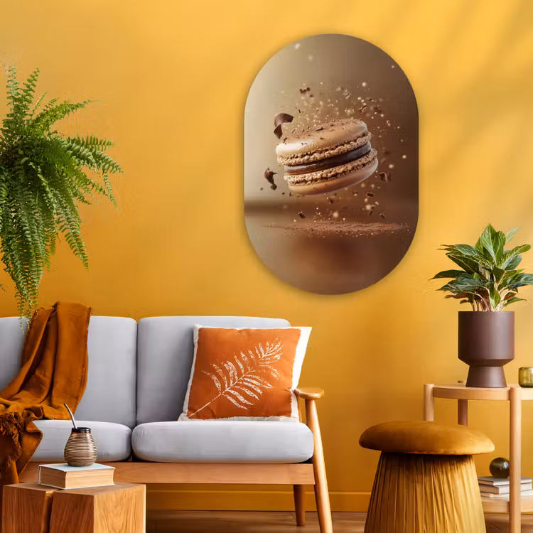 Muurovaal - Glas - Chocolade - Macarons - Eten - Snoep — 3