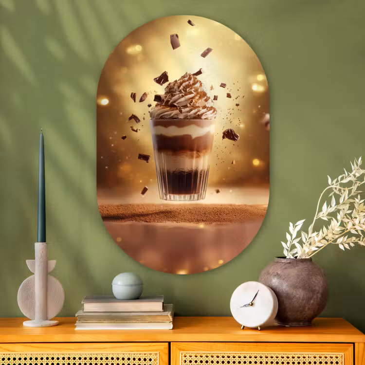 Muurovaal - Glas - Dessert - Chocolade - Zoet - Eten — 2