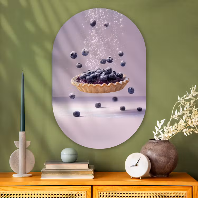 Muurovaal - Glas - Eten - Taart - Bessen - Blauw — 2