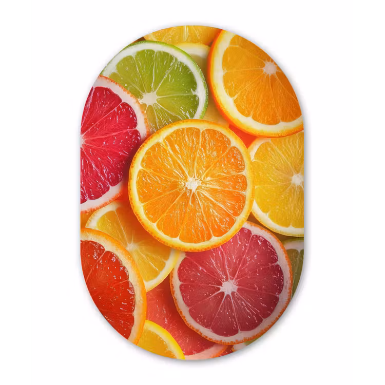 Muurovaal - Glas - Fruit - Kleurrijk - Close up — 1