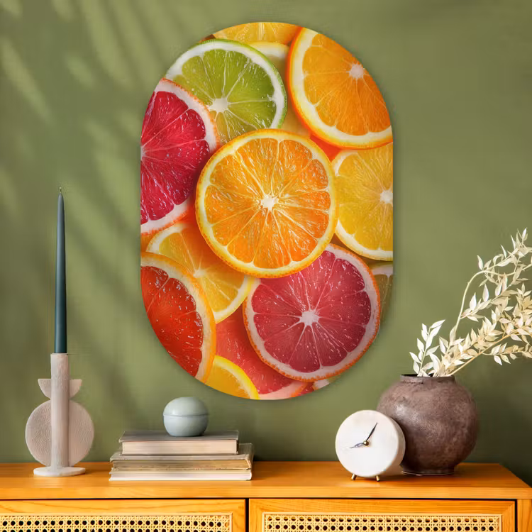 Muurovaal - Glas - Fruit - Kleurrijk - Close up — 2