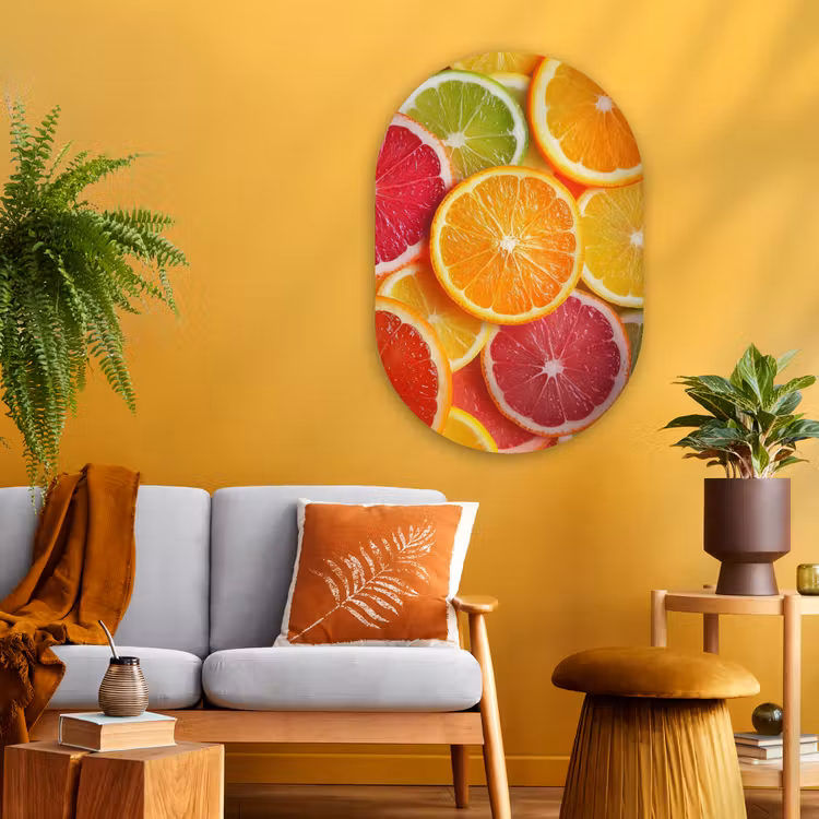 Muurovaal - Glas - Fruit - Kleurrijk - Close up — 3