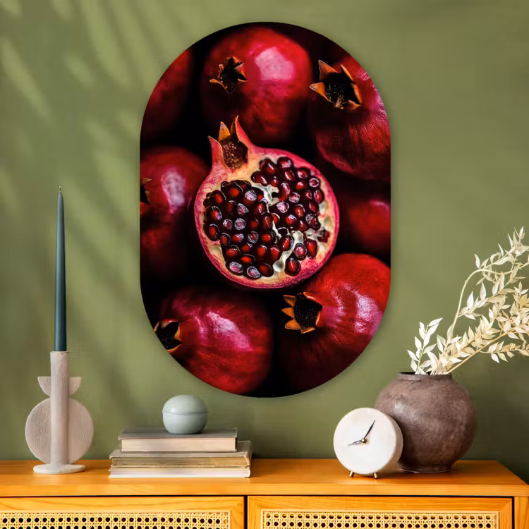 Muurovaal - Glas - Granaatappel - Rood - Fruit — 2