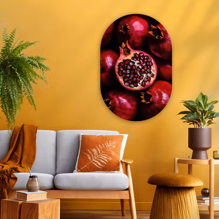 Muurovaal - Glas - Granaatappel - Rood - Fruit — 3