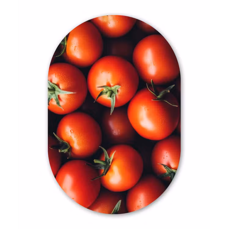 Muurovaal - Glas - Groente - Rood - Tomaten — 1