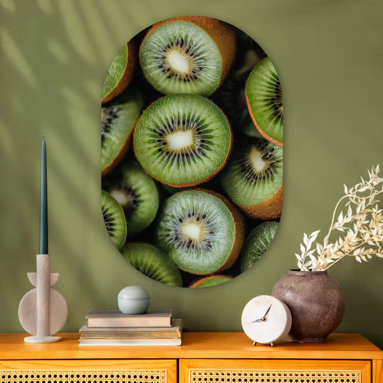 Muurovaal - Glas - Kiwi - Fruit - Groen — 2