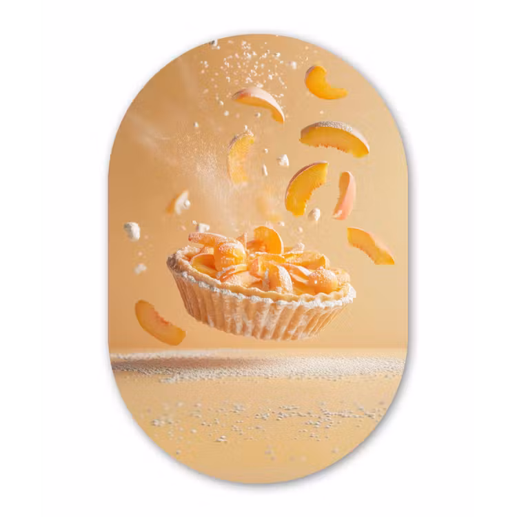 Muurovaal - Glas - Peach - Eten - Taart - Oranje — 1