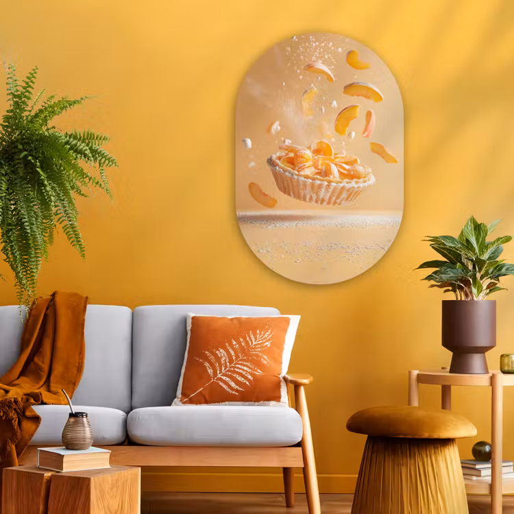Muurovaal - Glas - Peach - Eten - Taart - Oranje — 3