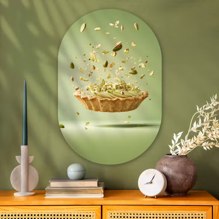 Muurovaal - Glas - Pistache - Taart - Noten - Eten — 2