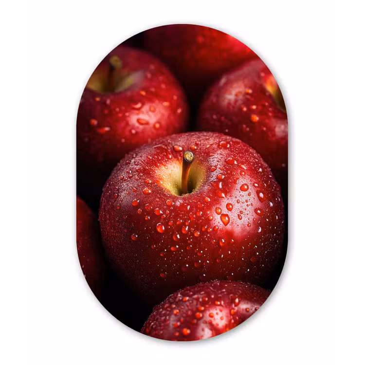 Muurovaal - Glas - Rood - Appels - Fruit — 1