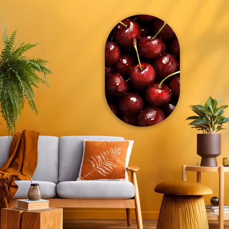 Muurovaal - Glas - Rood - Fruit - Kersen — 3