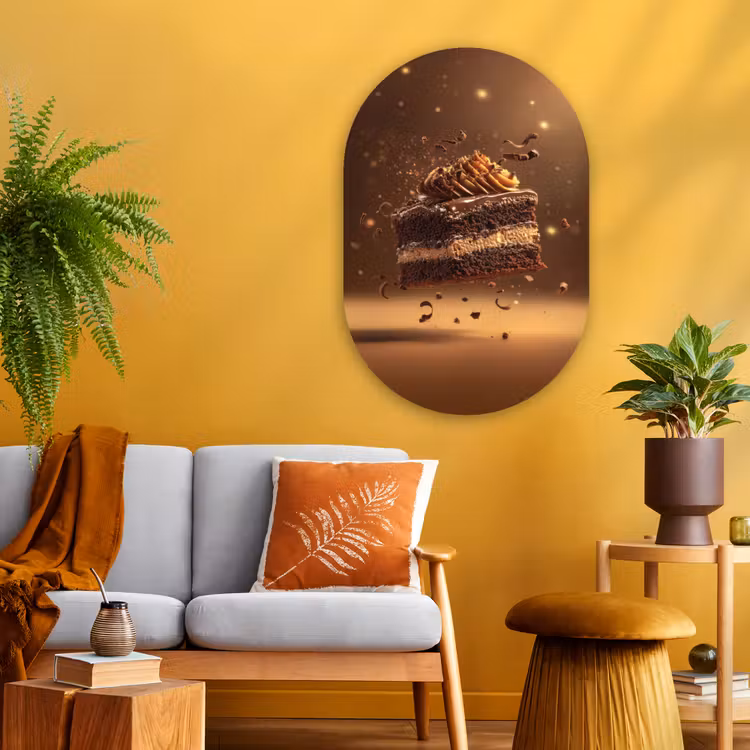 Muurovaal - Glas - Taart - Chocolade - Eten - Brownie — 3