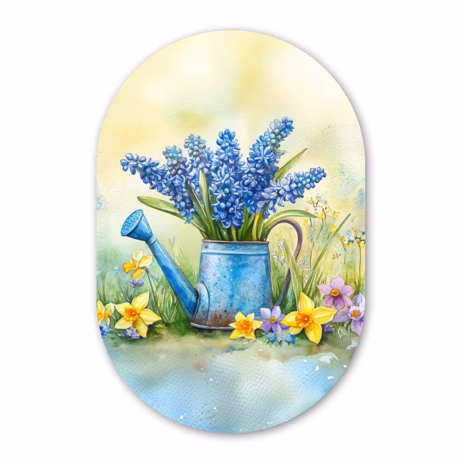 Muurovaal - Glas - Gieter - Lavendel - Bloesems — 1