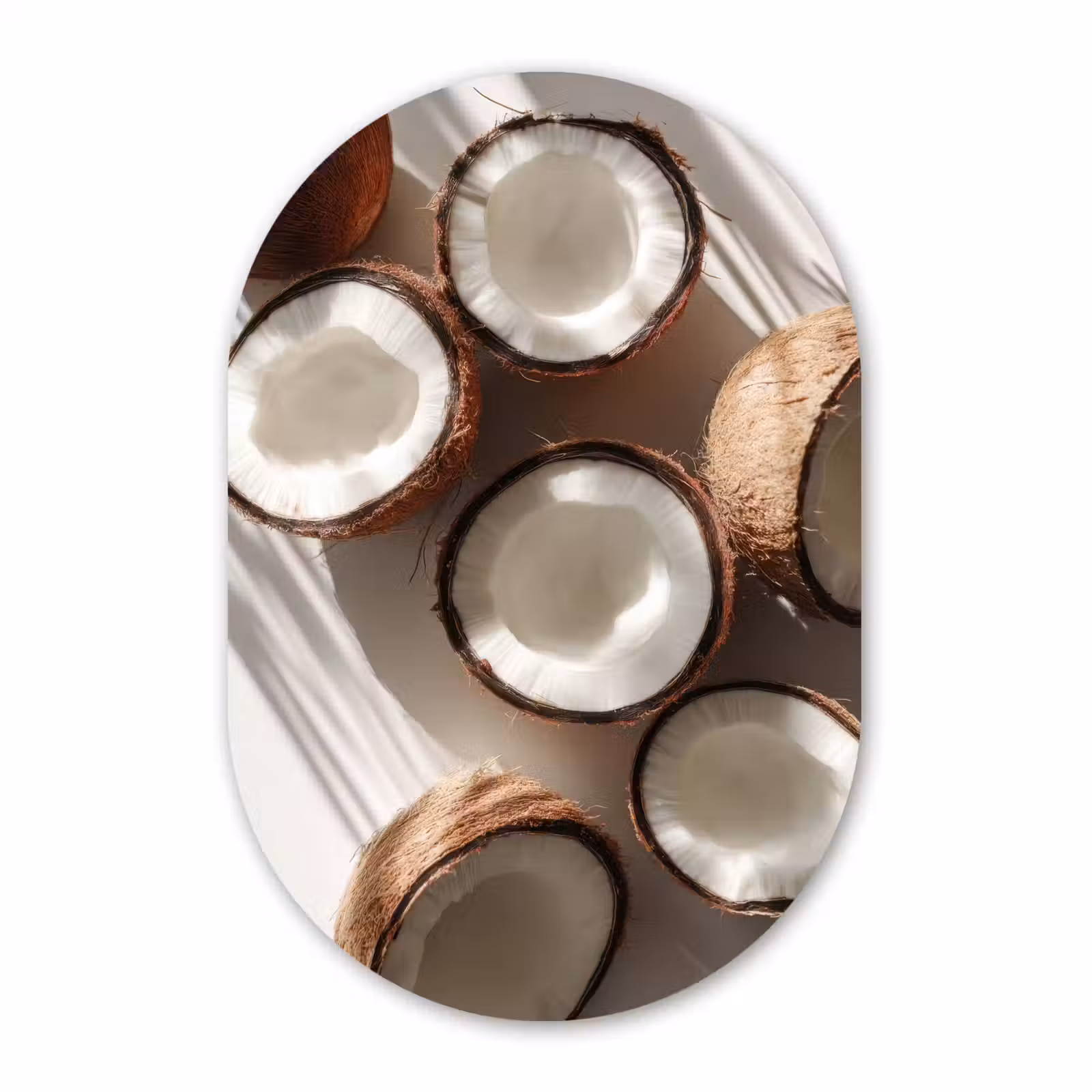 Muurovaal - Glas - Kokosnoten - Bruin - Shaduw — 1