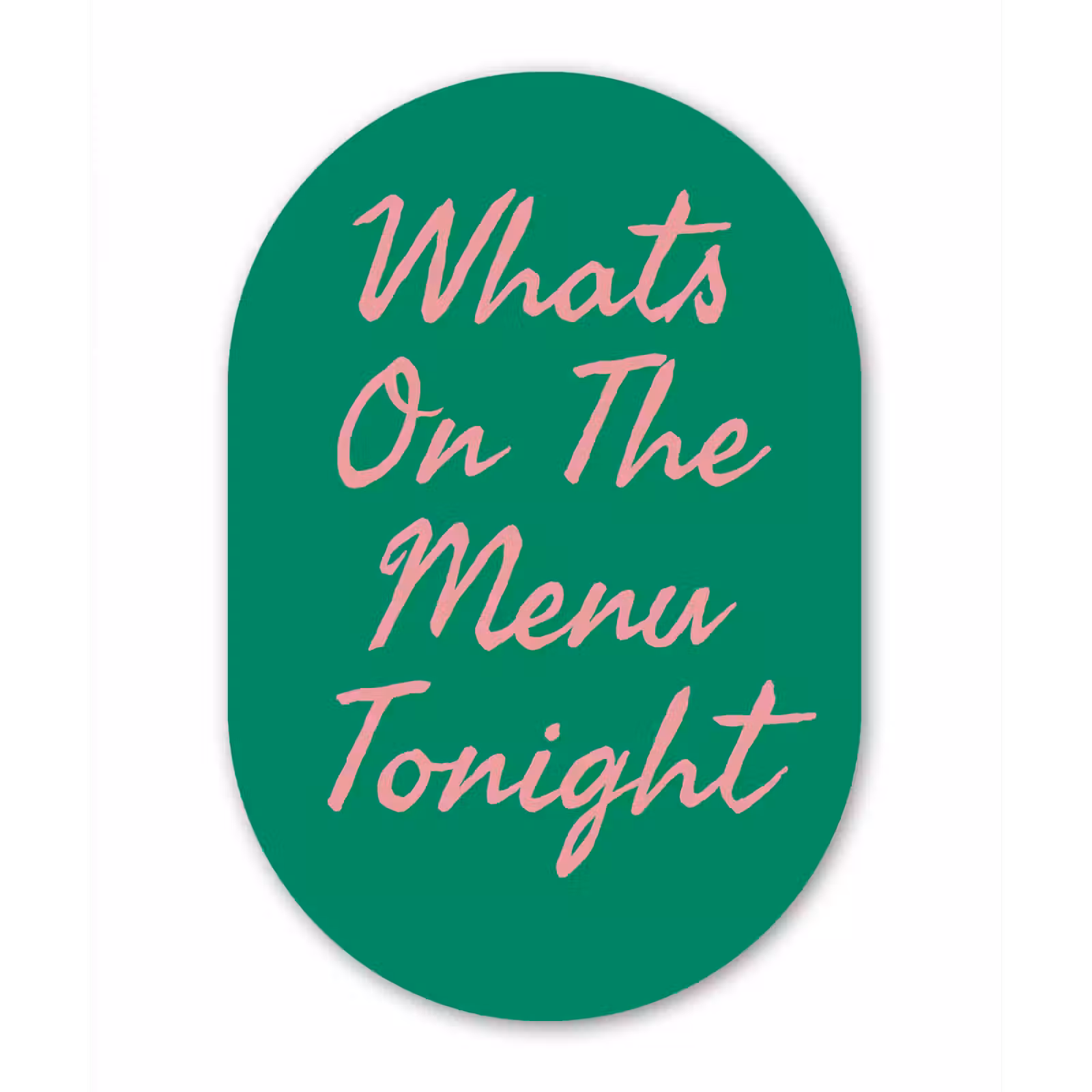 Muurovaal - Glas - Menu - Quote - Roze — 1