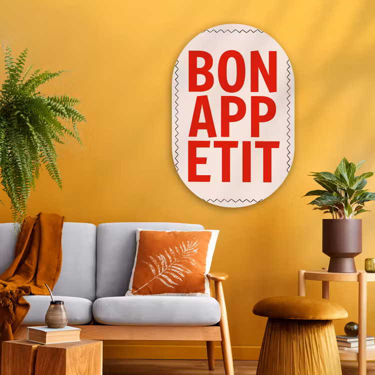 Muurovaal - Glas - Blokletters - Rood - Kartelrand — 3