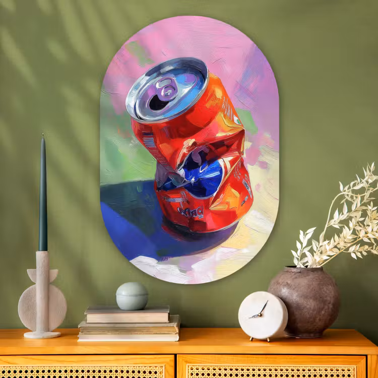 Muurovaal - Glas - Frisdrank - Blik - Paars — 2
