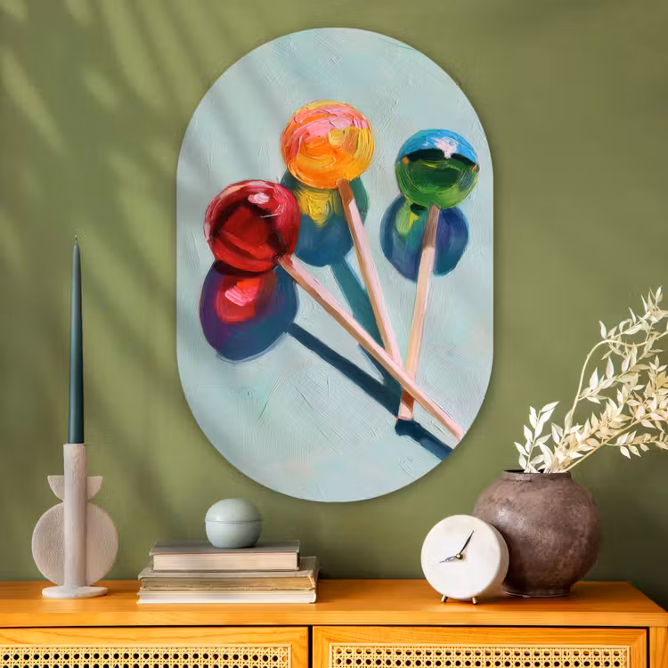 Muurovaal - Glas - Lollys - Schaduw - Drie - Blauw — 2