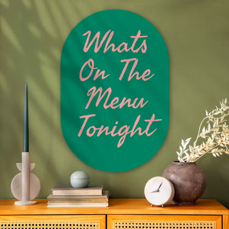 Muurovaal - Glas - Menu - Quote - Roze — 2