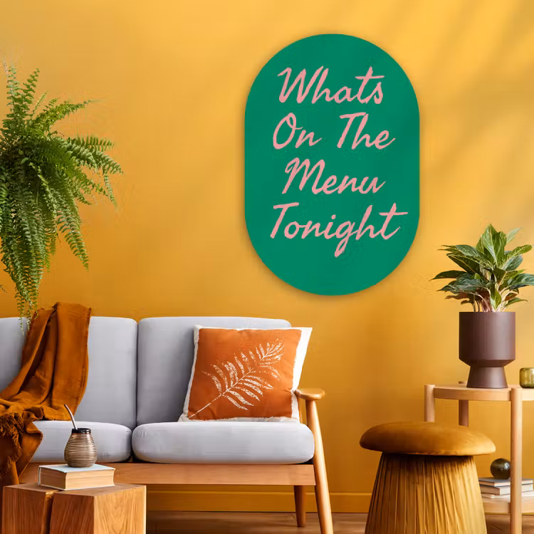 Muurovaal - Glas - Menu - Quote - Roze — 3