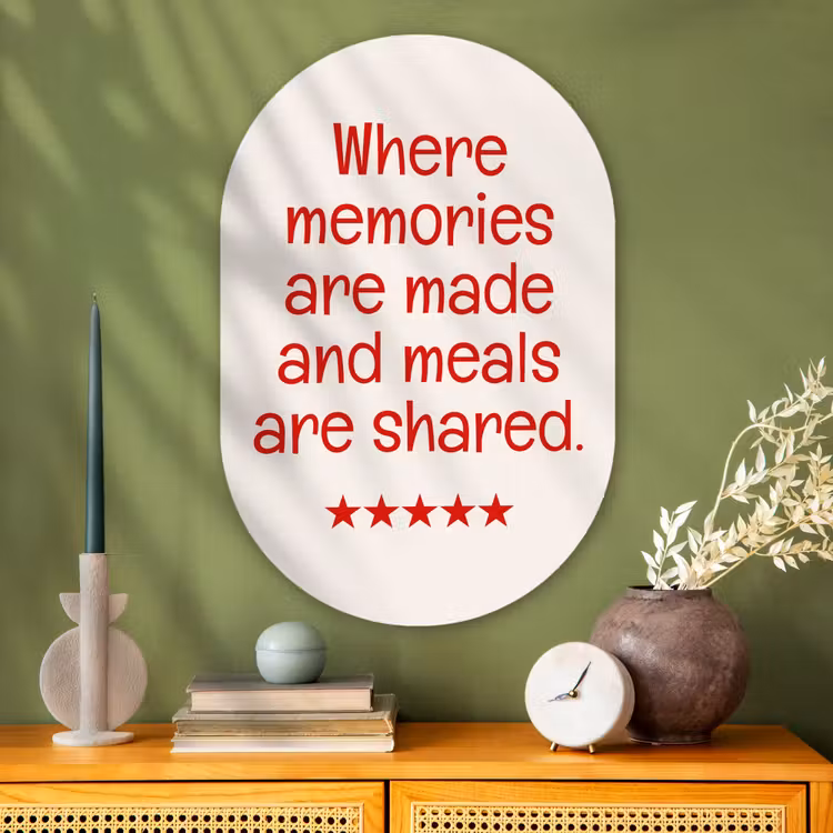 Muurovaal - Glas - Quote - Sterren - Rood - Memories — 2