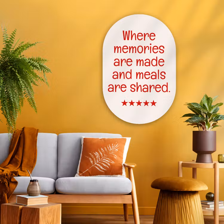 Muurovaal - Glas - Quote - Sterren - Rood - Memories — 3