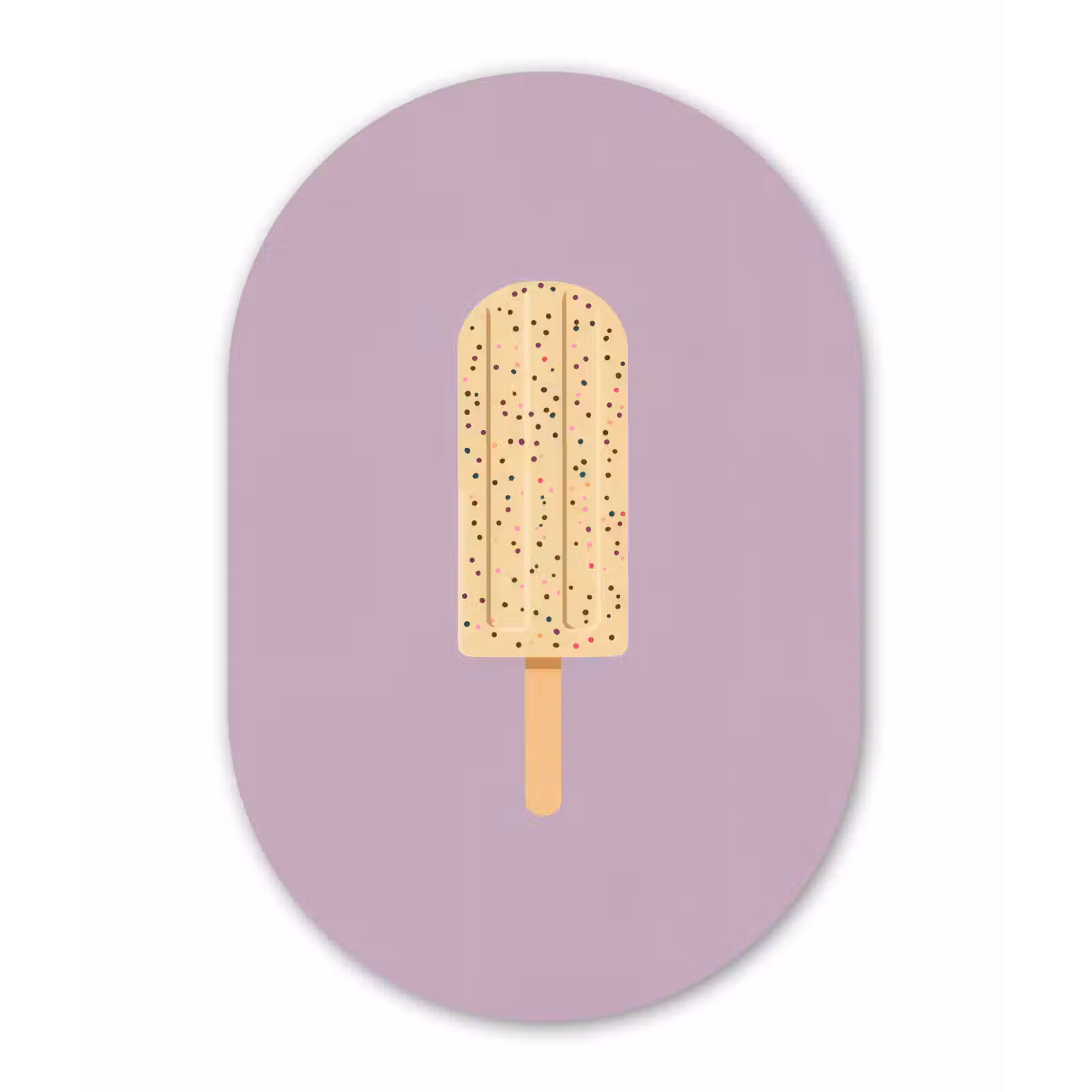 Muurovaal - Glas - Beige - Ijsje - Spikkels — 1