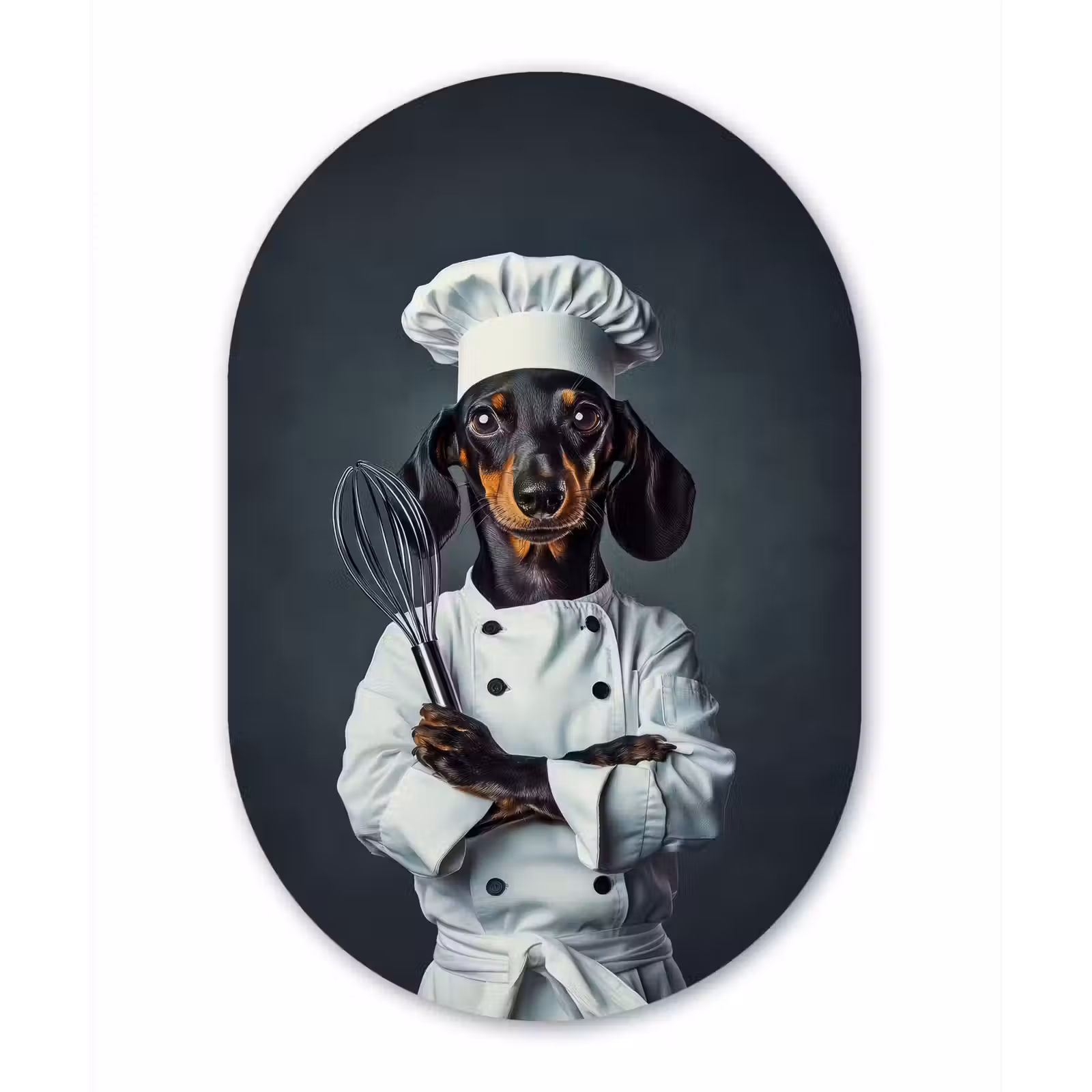 Muurovaal - Glas - Hond - Garde - Kok — 1
