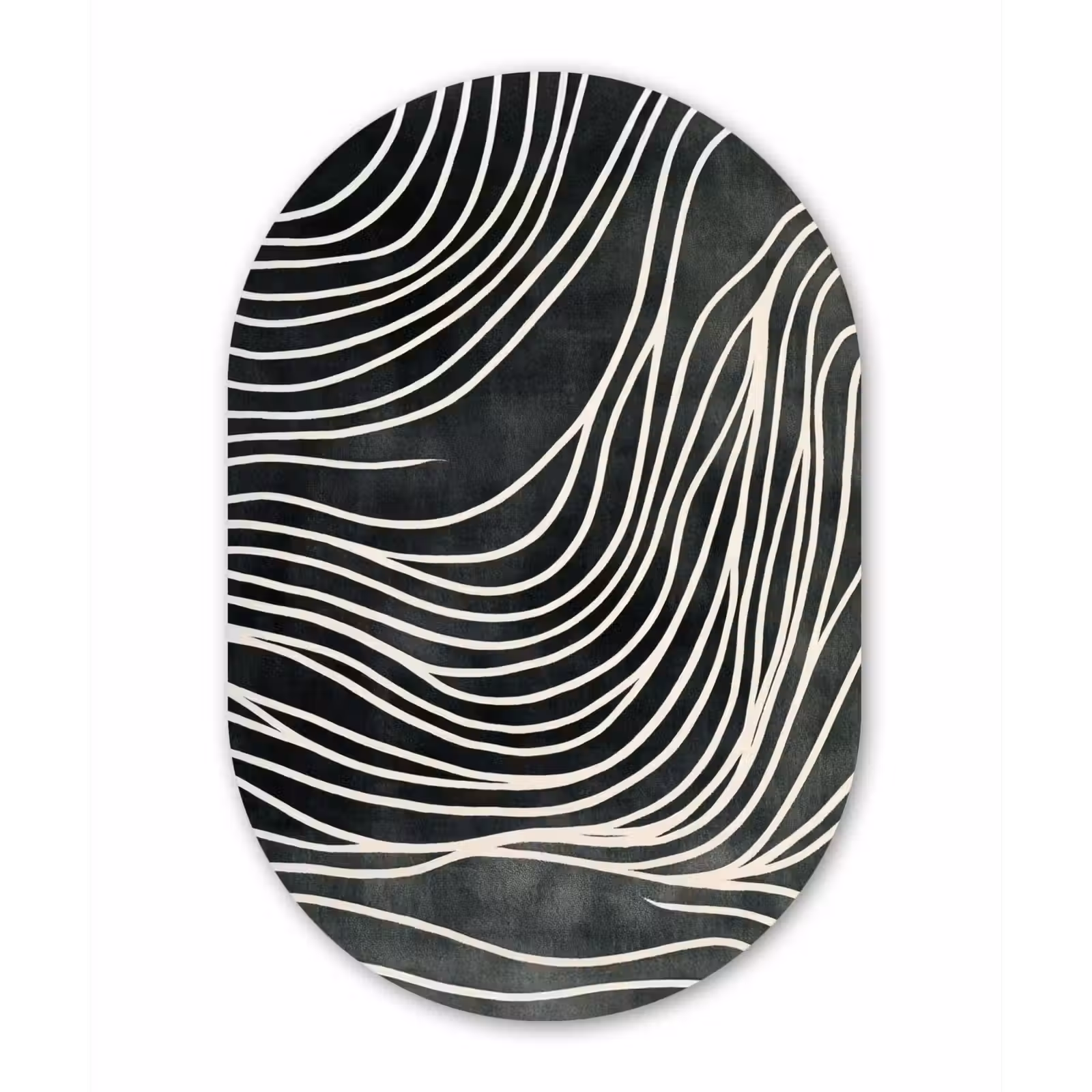 Muurovaal - Glas - Lijnen - Patroon - Abstract - Wit — 1