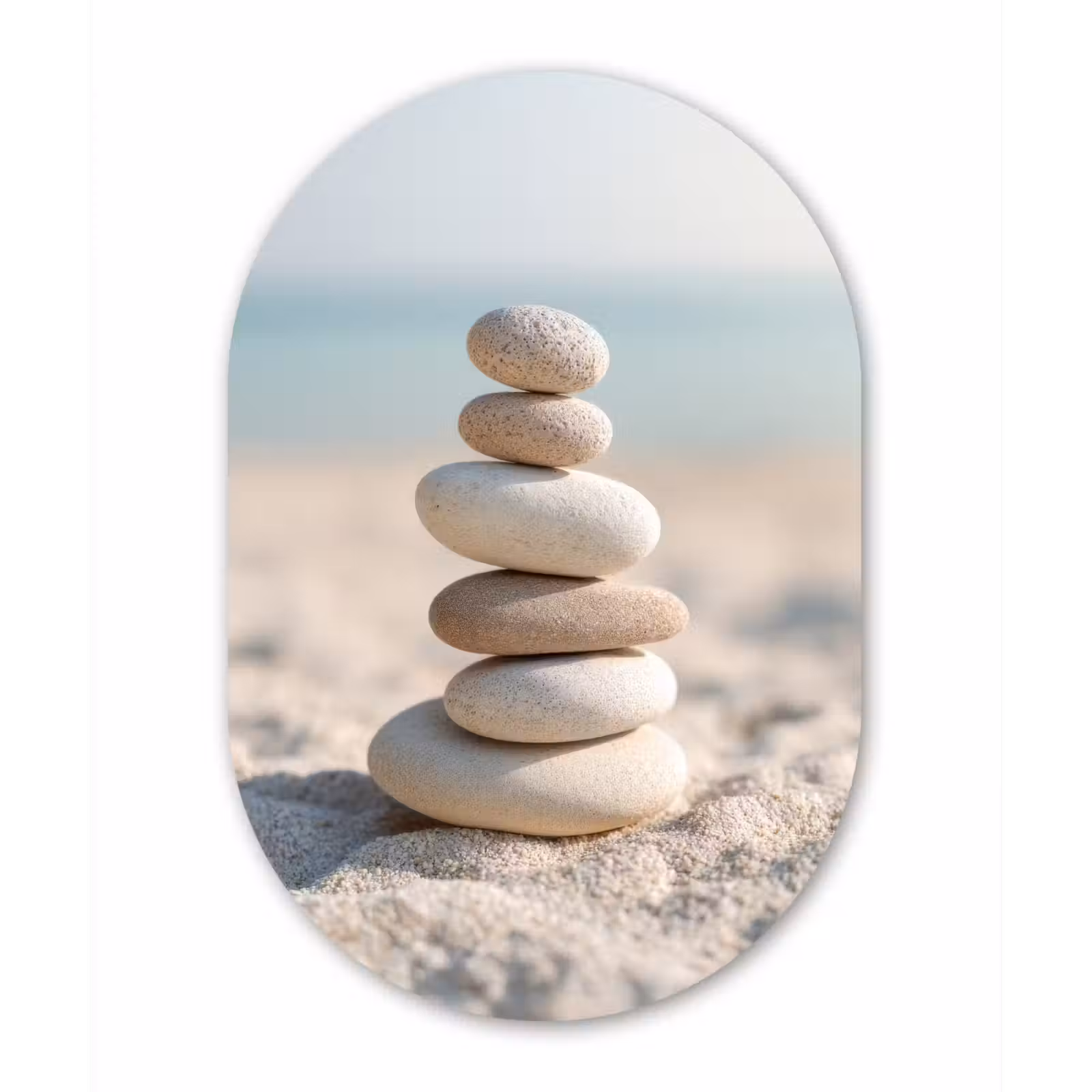 Muurovaal - Glas - Stenen - Stapel - Zand - Zee — 1