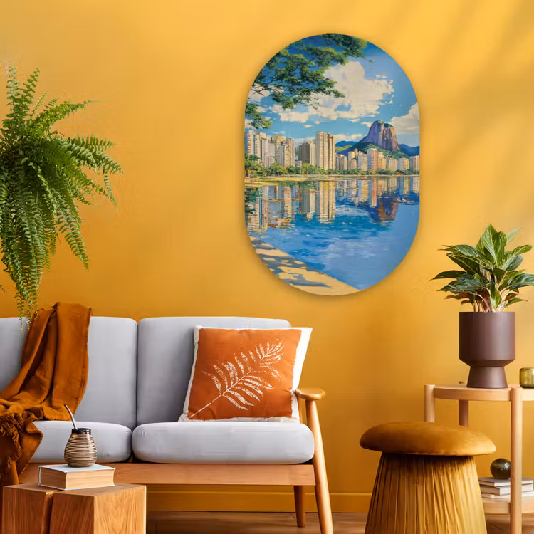 Muurovaal - Glas - Berg - Skyline - Strand - Water — 3