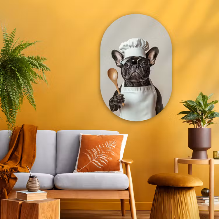 Muurovaal - Glas - Bril - Hond - Kok — 3
