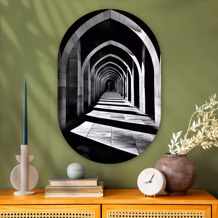 Muurovaal - Glas - Gang - Bogen - Schaduw - Diepte — 2