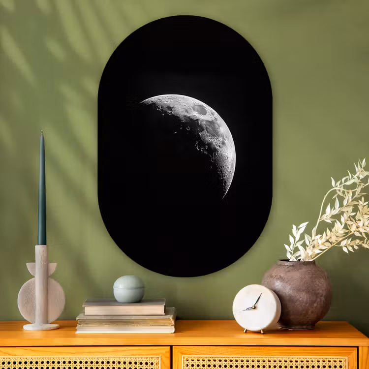 Muurovaal - Glas - Maan - Hemel - Zwart - Schaduw — 2