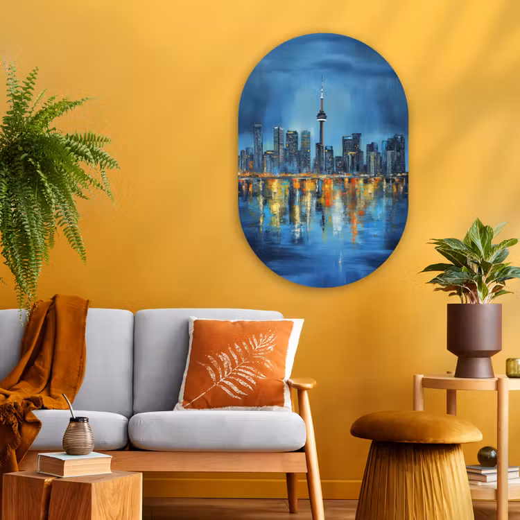 Muurovaal - Glas - Skyline Toronto - Water - Stadslichten - Toren — 3