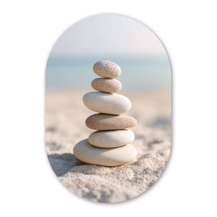 Muurovaal - Glas - Stenen - Stapel - Zand - Zee — 1