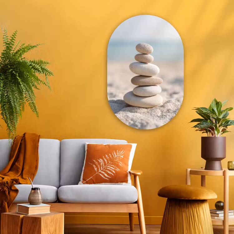 Muurovaal - Glas - Stenen - Stapel - Zand - Zee — 3