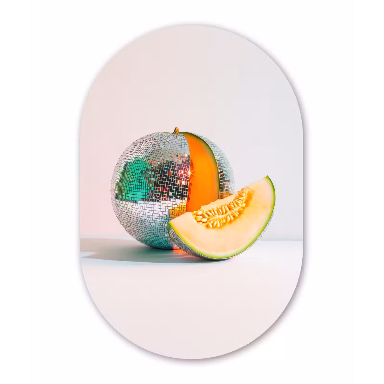 Muurovaal - Glas - Disco - Discobal - Meloen - Pastel — 1