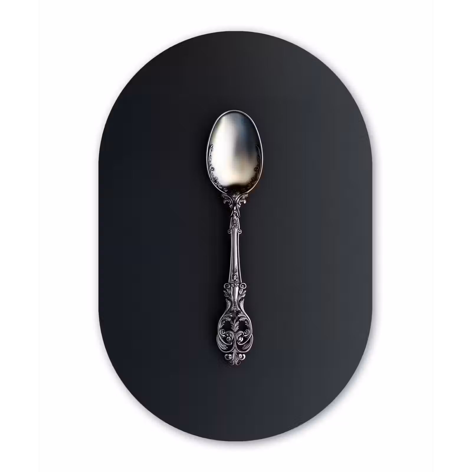 Muurovaal - Glas - Lepel - Zilver - Metaal — 1