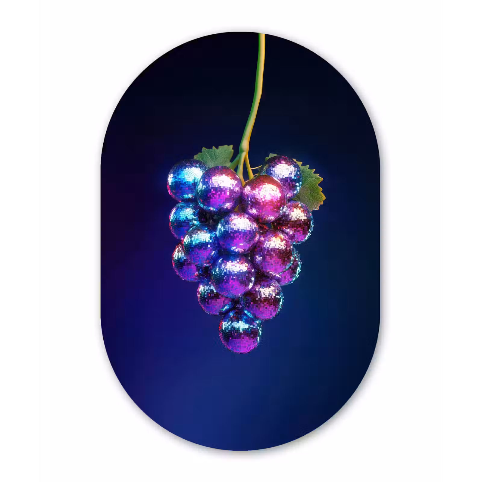 Muurovaal - Glas - Paars - Disco - Feest - Druif — 1