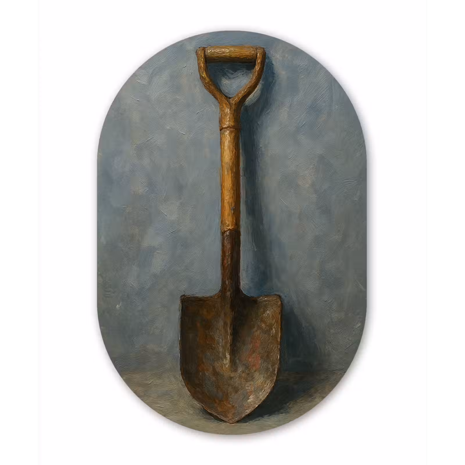 Muurovaal - Glas - Schep - Gereedschap - Schilderij — 1