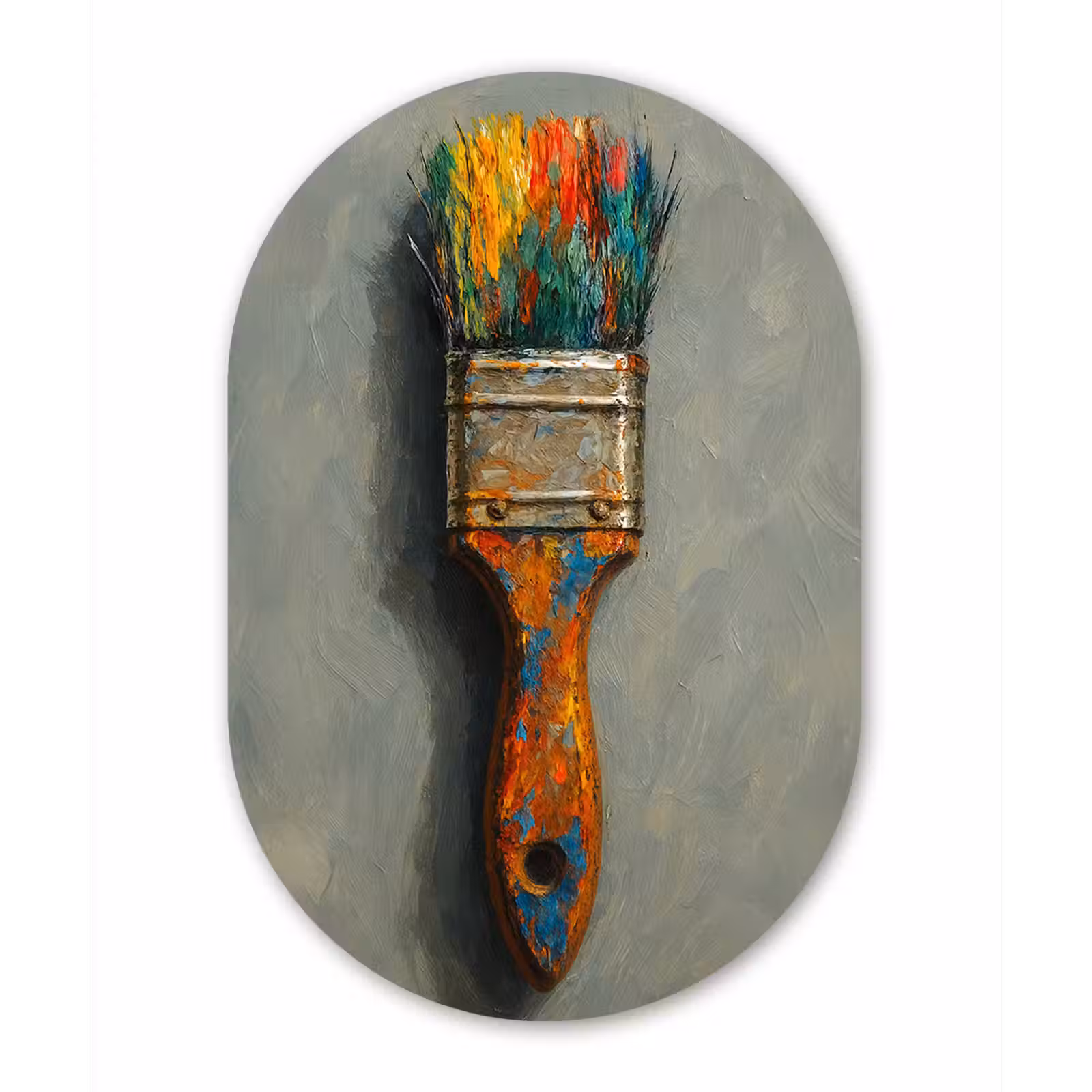 Muurovaal - Glas - Verf - Kwast - Schilderij — 1
