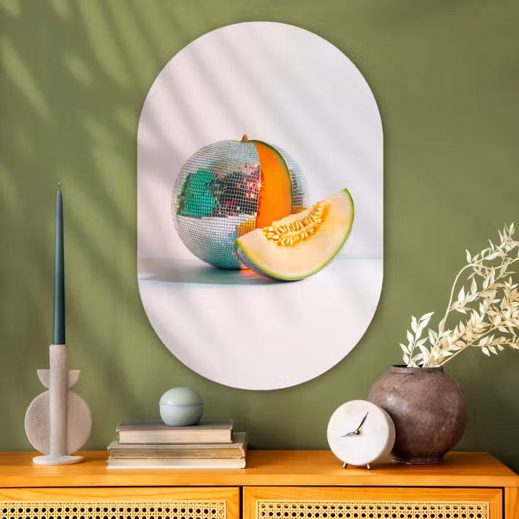 Muurovaal - Glas - Disco - Discobal - Meloen - Pastel — 2
