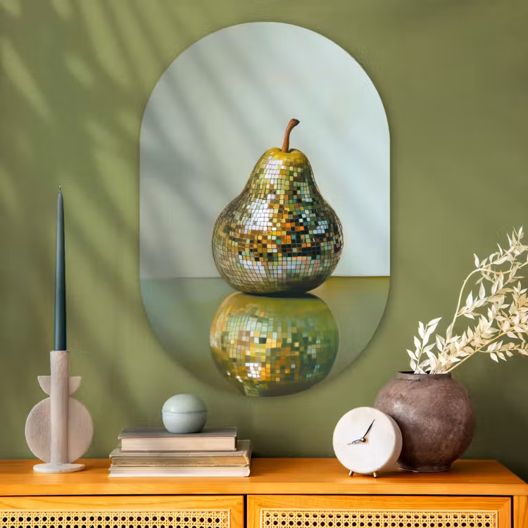 Muurovaal - Glas - Fruit - Disco - Art - Glitter — 2