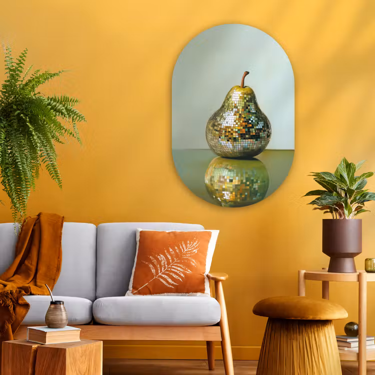 Muurovaal - Glas - Fruit - Disco - Art - Glitter — 3