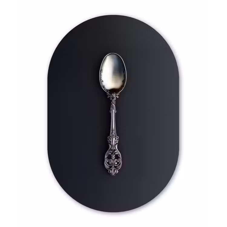 Muurovaal - Glas - Lepel - Zilver - Metaal — 1